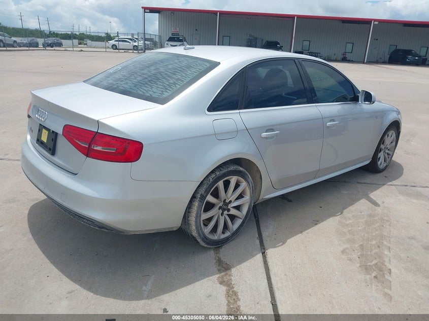 2014 Audi A4 VIN WAUAFAFL3EN029557 IAAI salvage auction — UNKNOWN, Original (Texas), sold $925 on 2026-07-10 (photo 4)