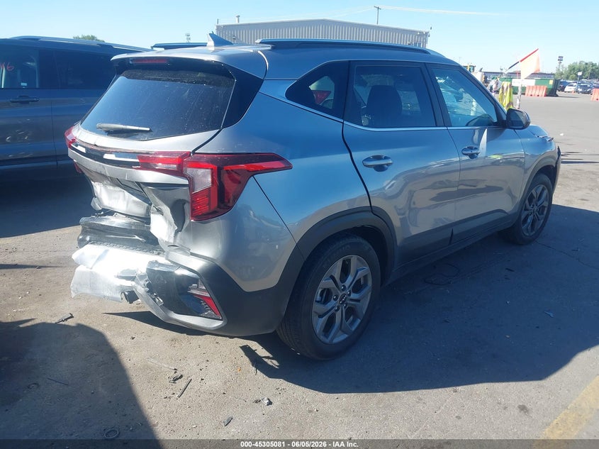 2024 Kia Seltos VIN KNDEU2AA6R7505140 IAAI salvage auction — FRONT & REAR, Salvage Title, sold $3,000 on 2026-07-30 (photo 4)