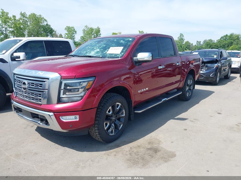 2023 Nissan TITAN VIN 1N6AA1ED3PN106990 IAAI salvage auction — HAIL, Salvage Title, sold $16,400 on 2026-07-14 (photo 2)