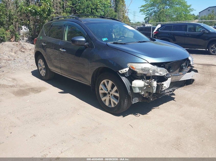 2013 Nissan Murano VIN JN8AZ1MW5DW306181 IAAI salvage auction — FRONT END, Salvage Title, sold $25 on 2026-07-28 (photo 1)