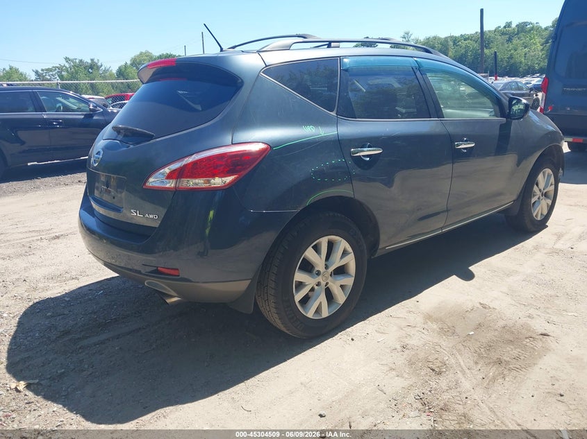 2013 Nissan Murano VIN JN8AZ1MW5DW306181 IAAI salvage auction — FRONT END, Salvage Title, sold $25 on 2026-07-28 (photo 4)