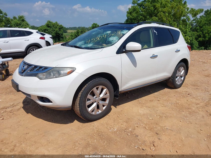 2013 Nissan Murano VIN JN8AZ1MW0DW302359 IAAI salvage auction — HAIL, Salvage Title, sold $500 on 2026-07-13 (photo 2)