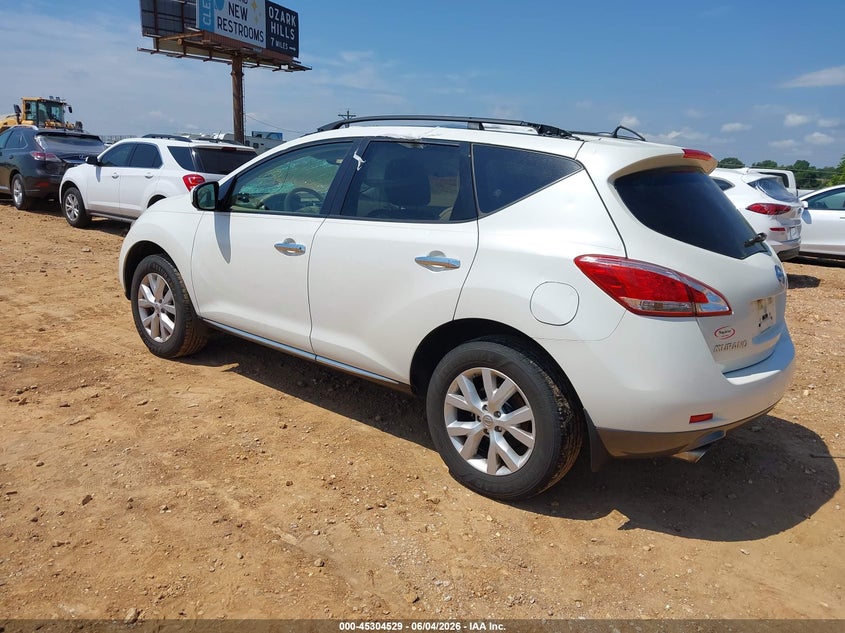 2013 Nissan Murano VIN JN8AZ1MW0DW302359 IAAI salvage auction — HAIL, Salvage Title, sold $500 on 2026-07-13 (photo 3)