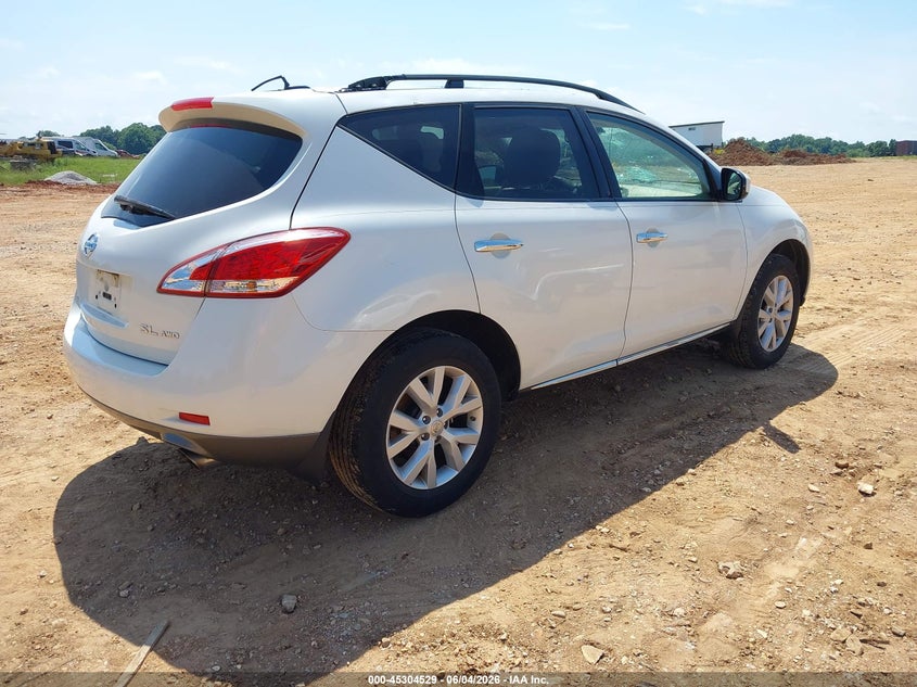 2013 Nissan Murano VIN JN8AZ1MW0DW302359 IAAI salvage auction — HAIL, Salvage Title, sold $500 on 2026-07-13 (photo 4)