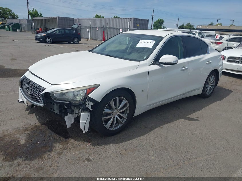 2015 Infiniti Q50 VIN JN1BV7AP6FM352650 IAAI salvage auction — FRONT END, Salvage Title, sold $2,700 on 2026-07-13 (photo 2)