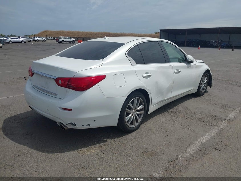 2015 Infiniti Q50 VIN JN1BV7AP6FM352650 IAAI salvage auction — FRONT END, Salvage Title, sold $2,700 on 2026-07-13 (photo 4)