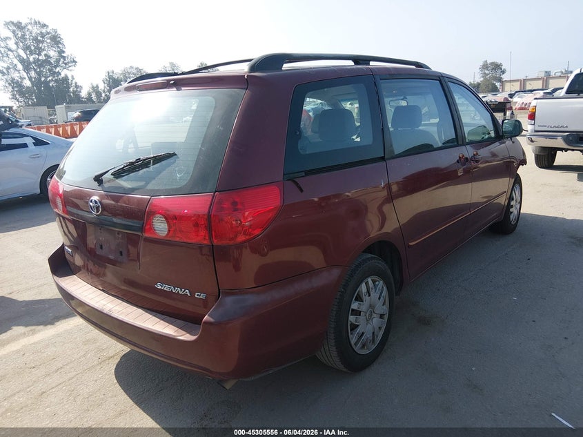2007 Toyota Sienna VIN 5TDZK23CX7S067716 IAAI salvage auction — FRONT END, Salvage (California), sold $225 on 2026-07-08 (photo 4)