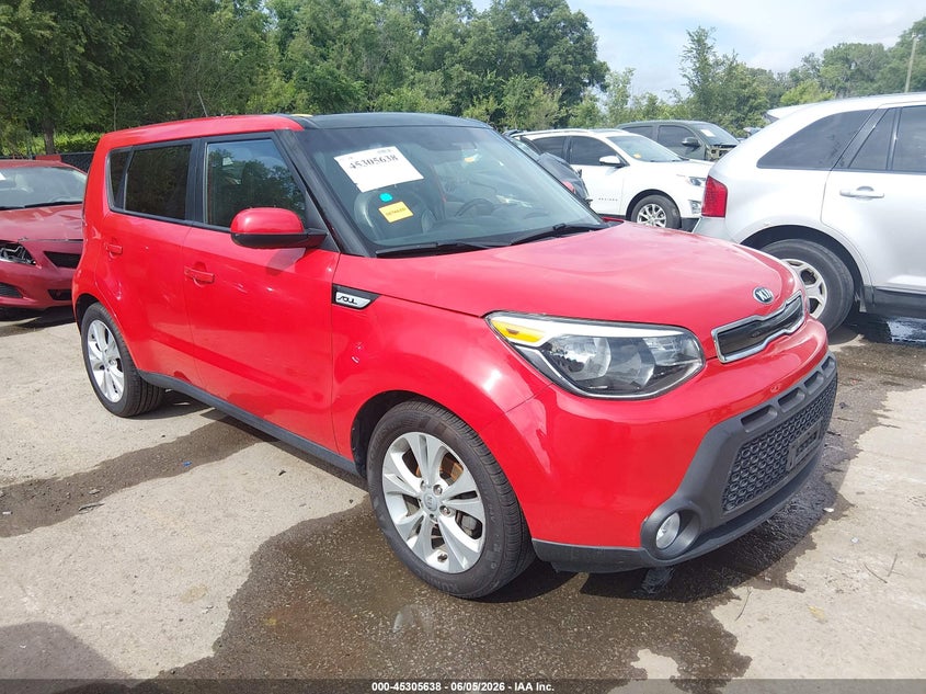 2015 Kia Soul VIN KNDJP3A5XF7767723 IAAI salvage auction — HAIL, Salvage Title, sold $1,025 on 2026-07-15 (photo 1)