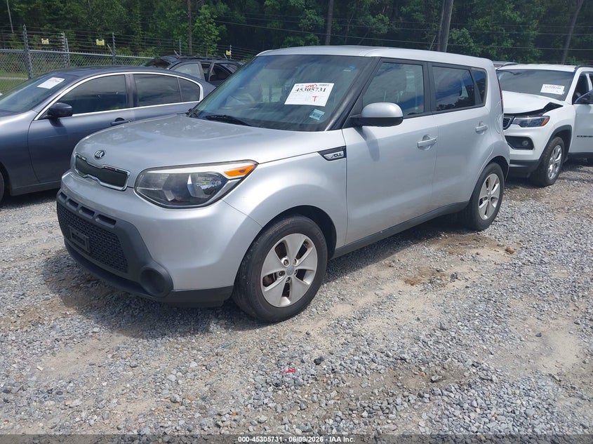 2016 Kia Soul VIN KNDJN2A28G7868721 IAAI salvage auction — NORMAL WEAR, Clear (Mississippi), sold $1,050 on 2026-07-10 (photo 2)