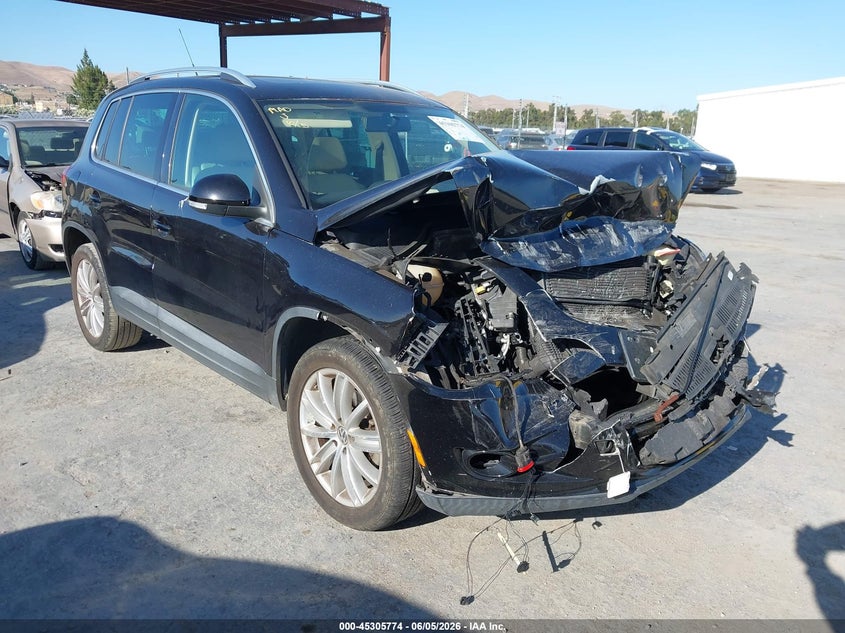2011 Volkswagen Tiguan VIN WVGAV7AX7BW503711 IAAI salvage auction — FRONT END, Salvage (California), sold $125 on 2026-08-13 (photo 1)