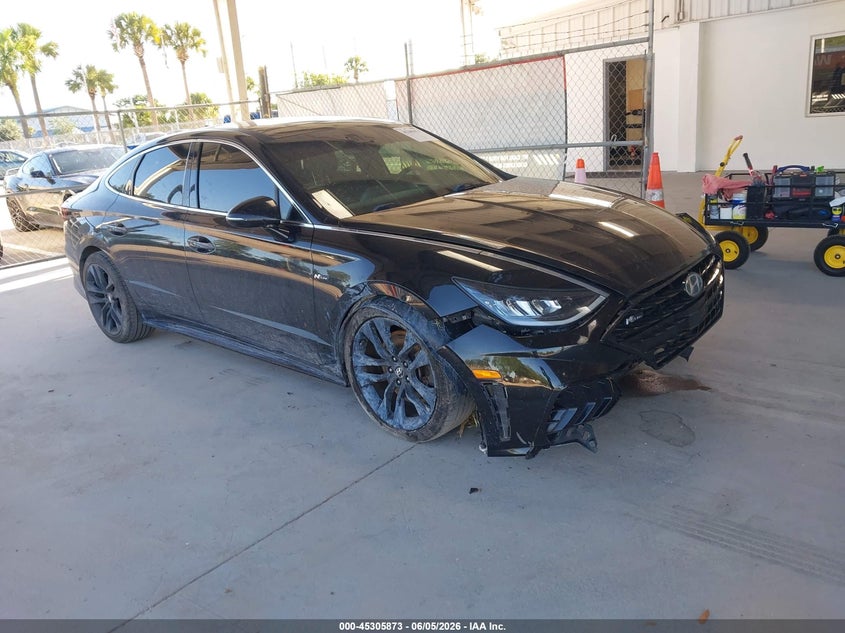 2021 Hyundai Sonata VIN 5NPEK4JC1MH105624 IAAI salvage auction — FRONT END, Salvage Title, sold $1,500 on 2026-07-23 (photo 1)