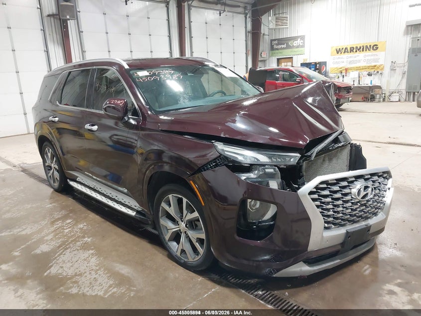 2021 Hyundai Palisade VIN KM8R5DHE7MU222481 IAAI salvage auction — FRONT END, Previously Damaged (North Dakota), sold $3,700 on 2026-07-09 (photo 1)