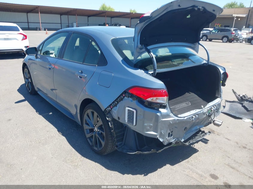 2025 Toyota Corolla VIN JTDBCMFE1S3092084 IAAI salvage auction — FRONT & REAR, Salvage Title, sold $5,000 on 2026-07-29 (photo 3)