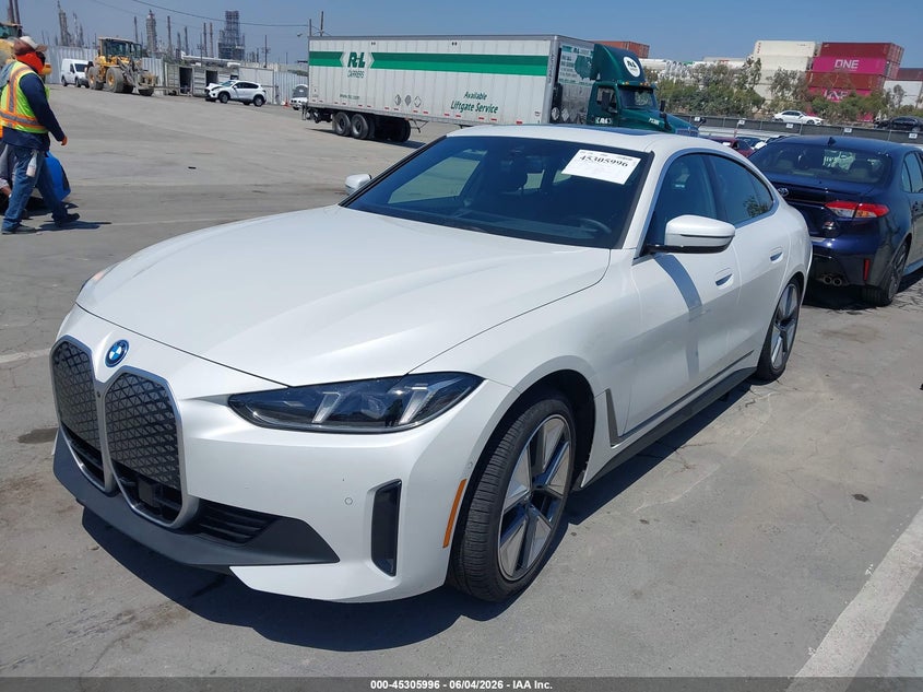 2025 BMW I4 VIN WBY23HD08SFV79469 IAAI salvage auction — REAR END, Salvage Title, sold $14,600 on 2026-08-26 (photo 2)