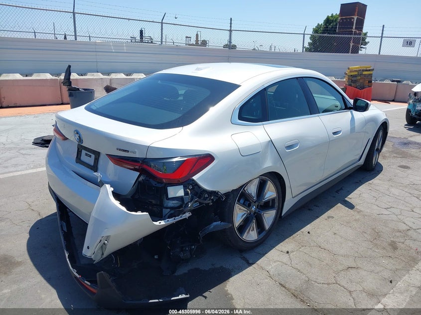 2025 BMW I4 VIN WBY23HD08SFV79469 IAAI salvage auction — REAR END, Salvage Title, sold $14,600 on 2026-08-26 (photo 4)