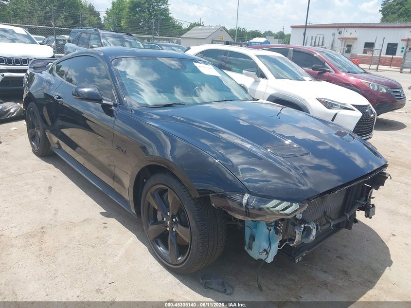 2022 Ford Mustang VIN 1FA6P8CF3N5132187 IAAI salvage auction — FRONT & REAR, Salvage (North Carolina), sold $12,600 on 2026-07-09 (photo 1)