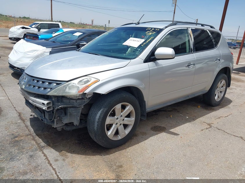 2006 Nissan Murano VIN JN8AZ08TX6W427821 IAAI salvage auction — FRONT END, Salvage (Texas), sold $225 on 2026-07-08 (photo 2)