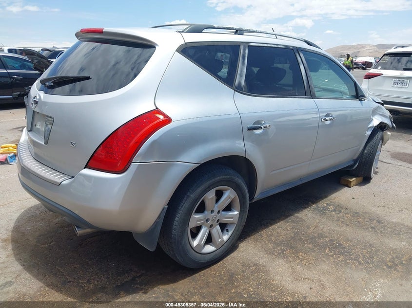 2006 Nissan Murano VIN JN8AZ08TX6W427821 IAAI salvage auction — FRONT END, Salvage (Texas), sold $225 on 2026-07-08 (photo 4)