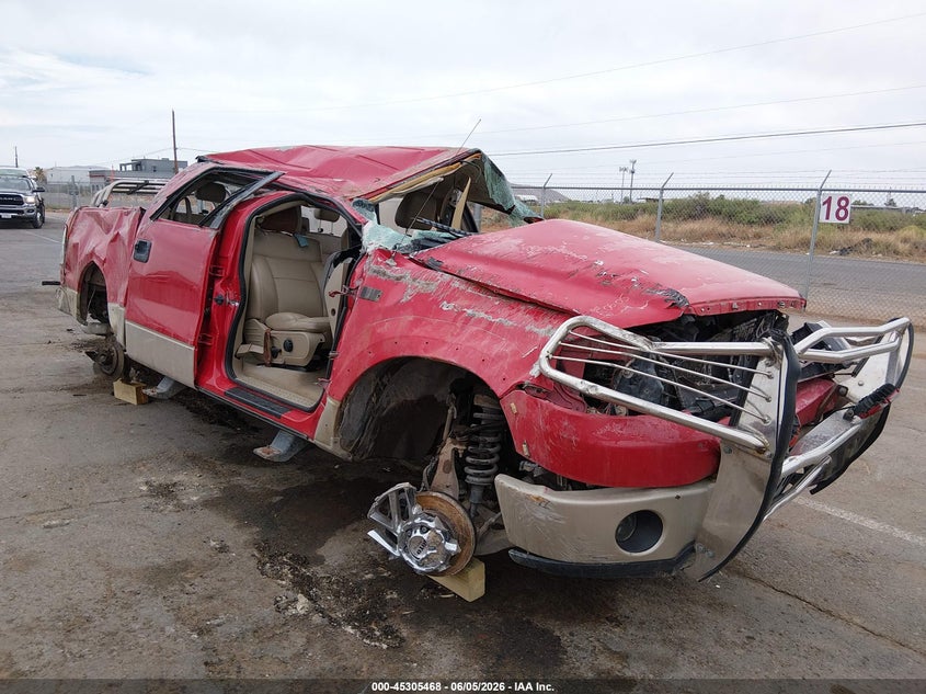 2008 Ford F-150 VIN 1FTPW14V08KF06128 IAAI salvage auction — ROLLOVER, Non-Repairable (Texas), sold $375 on 2026-07-22 (photo 1)