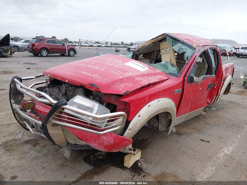 2008 Ford F-150 VIN 1FTPW14V08KF06128 IAAI salvage auction — ROLLOVER, Non-Repairable (Texas), sold $375 on 2026-07-20 (photo 6)