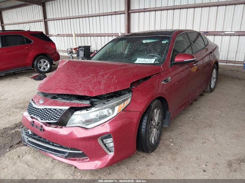 2018 Kia Optima VIN 5XXGT4L38JG199043 IAAI salvage auction — RIGHT FRONT, Salvage Title, sold $1,200 on 2026-07-16 (photo 2)