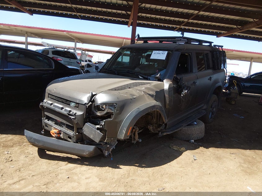 2023 Land rover Defender VIN SALEPFEU9P2225749 IAAI salvage auction — LEFT FRONT, Salvage Title, sold $27,175 on 2026-07-13 (photo 2)