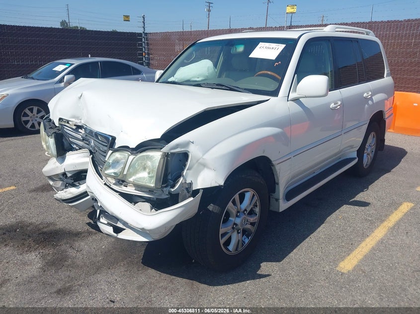 2004 Lexus Lx 470 VIN JTJHT00W543536779 IAAI salvage auction — FRONT END, Salvage (California), sold $3,250 on 2026-07-13 (photo 2)