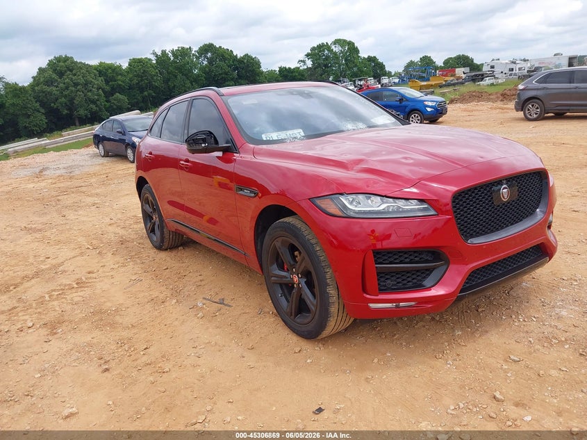 2018 Jaguar F-pace VIN SADCL2FX1JA256779 IAAI salvage auction — HAIL, Salvage Title, sold $5,250 on 2026-07-13 (photo 1)