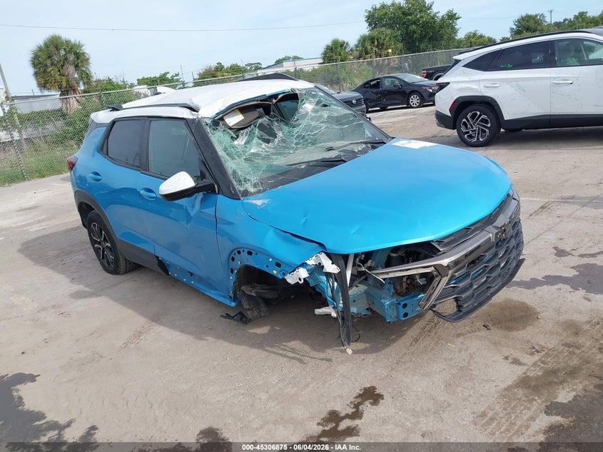 2025 Chevrolet Trailblazer VIN KL79MVSL1SB084771 IAAI salvage auction — ROLLOVER, Clear (Indiana), sold $1,725 on 2026-07-15 (photo 1)