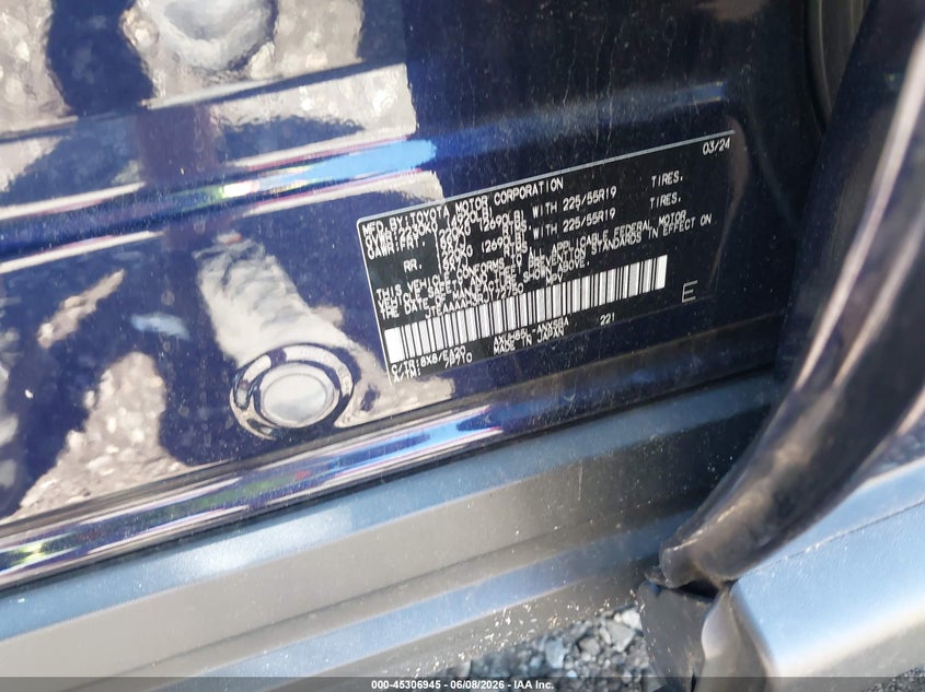 2024 Toyota Venza VIN JTEAAAAH3RJ172750 IAAI salvage auction — FRONT END, Salvage Title, sold $15,150 on 2026-07-21 (photo 9)