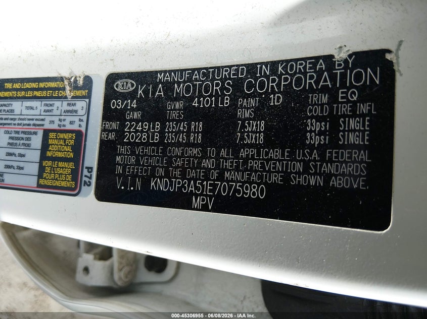 2014 Kia Soul VIN KNDJP3A51E7075980 IAAI salvage auction — FRONT END, Salvage (Minnesota), sold $250 on 2026-07-29 (photo 9)