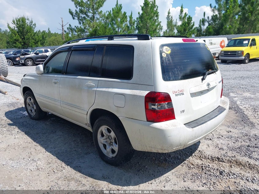 2007 Toyota Highlander VIN JTEGP21A270143616 IAAI salvage auction — NORMAL WEAR, Clear (Florida), sold $25 on 2026-07-23 (photo 3)