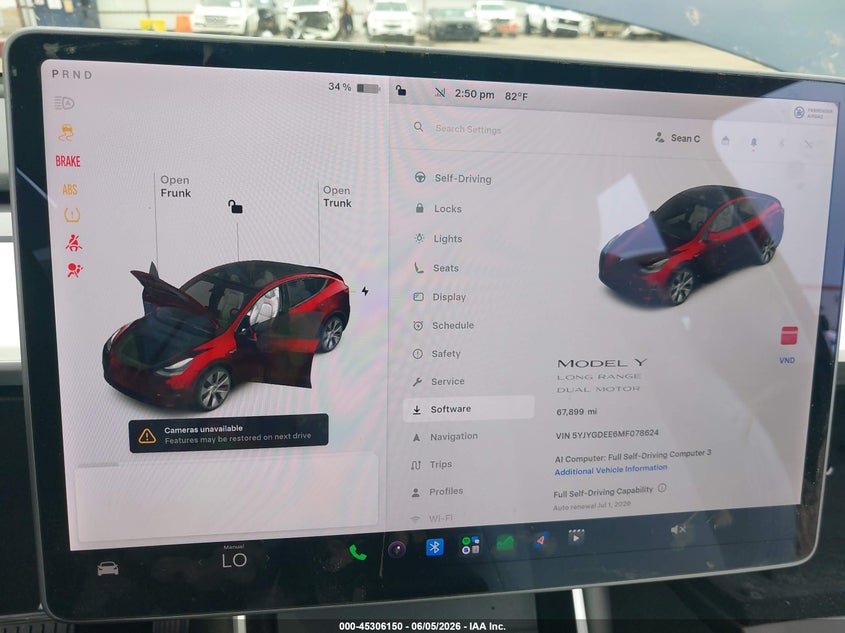 2021 Tesla Model y VIN 5YJYGDEE6MF078624 IAAI salvage auction — SIDE, Salvage (Texas), sold $5,500 on 2026-07-31 (photo 7)