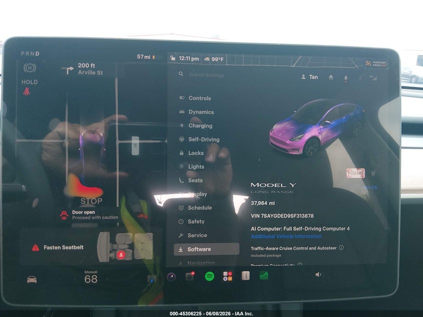 2025 Tesla Model y VIN 7SAYGDED9SF313878 IAAI salvage auction — REAR END, Salvage (Nevada), sold $10,900 on 2026-07-30 (photo 7)