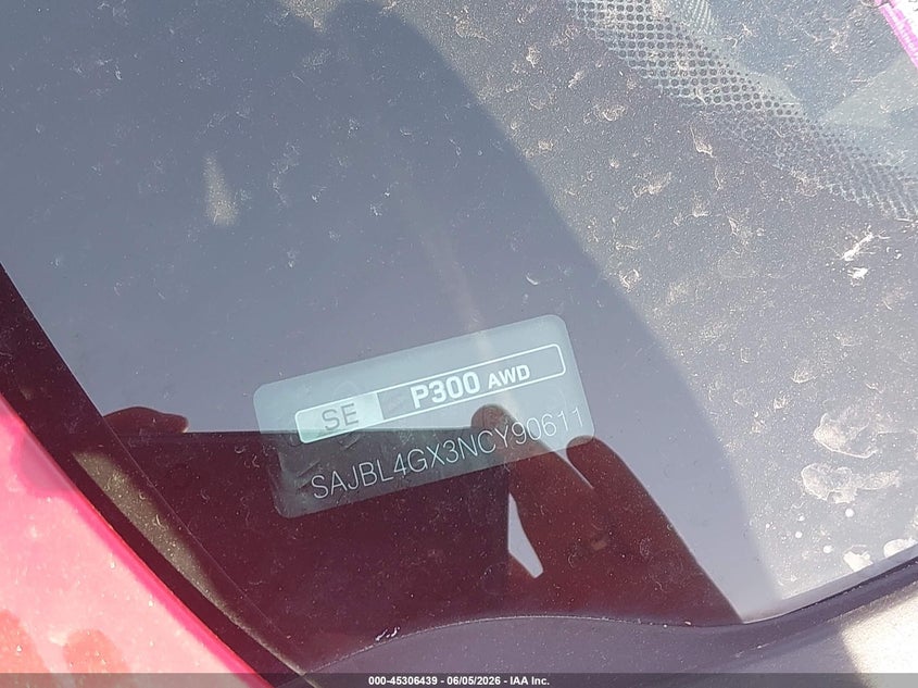 2022 Jaguar Xf VIN SAJBL4GX3NCY90611 IAAI salvage auction — FRONT END, Salvage Title, sold $7,300 on 2026-07-24 (photo 9)
