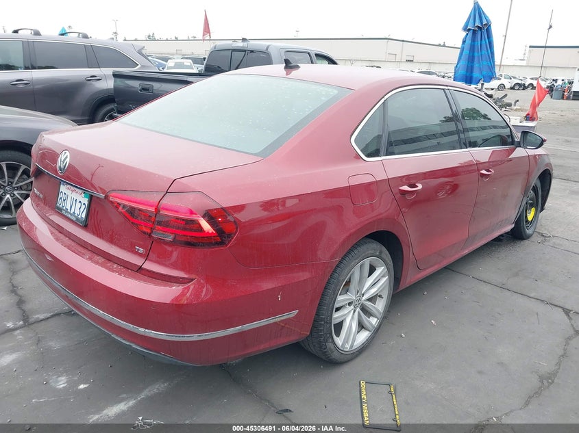 2018 Volkswagen Passat VIN 1VWBA7A30JC019152 IAAI salvage auction — RIGHT FRONT, Salvage Title, sold $1,700 on 2026-07-31 (photo 4)