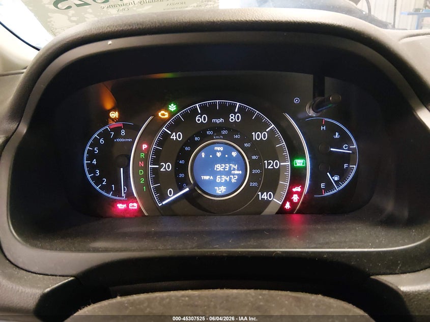 2012 Honda Cr-v VIN JHLRM4H7XCC007628 IAAI salvage auction — FRONT & REAR, Salvage Title, sold $2,400 on 2026-07-16 (photo 7)