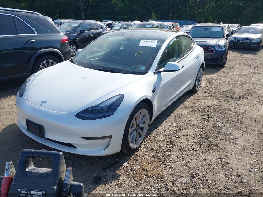 2023 Tesla Model 3 VIN 5YJ3E1EA4PF448761 IAAI salvage auction — RIGHT SIDE, Salvage Title, sold $25 on 2026-07-30 (photo 2)