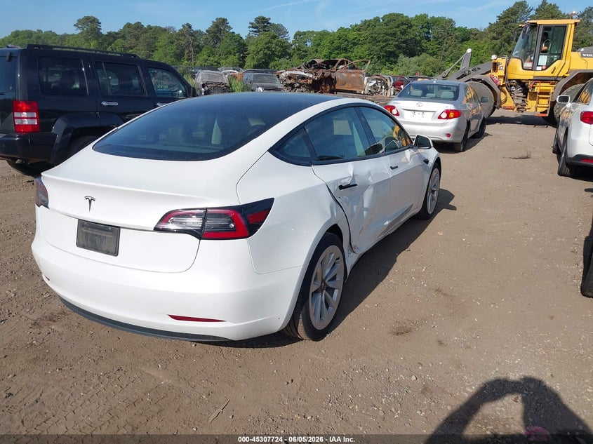 2023 Tesla Model 3 VIN 5YJ3E1EA4PF448761 IAAI salvage auction — RIGHT SIDE, Salvage Title, sold $25 on 2026-07-30 (photo 4)