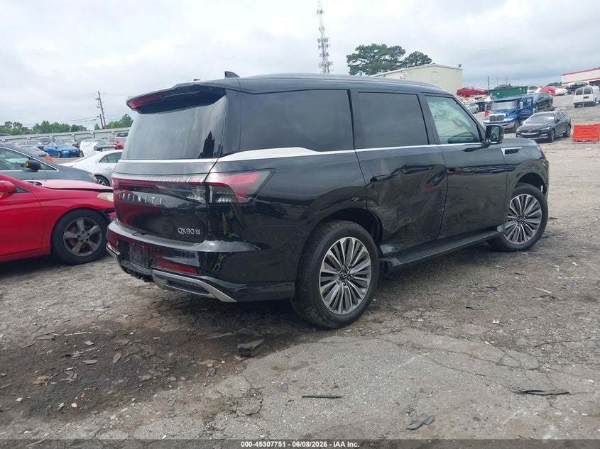 2025 Infiniti Qx80 VIN JN8AZ3DB5S9402574 IAAI salvage auction — SIDE, Wait Title, sold $33,250 on 2026-09-27 (photo 4)