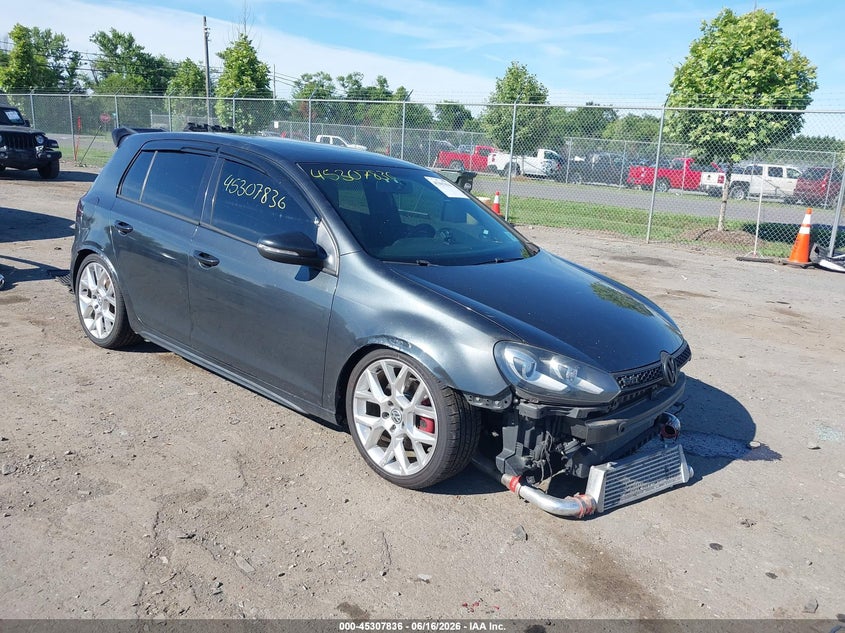 2011 Volkswagen Gti VIN WVWHV7AJ5BW255764 IAAI salvage auction — LEFT FRONT, Clear (Virginia), sold $1,500 on 2026-07-28 (photo 1)