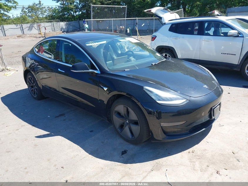2018 Tesla Model 3 VIN 5YJ3E1EB4JF068190 IAAI salvage auction — LEFT REAR, Salvage Title, sold $6,500 on 2026-07-07 (photo 1)