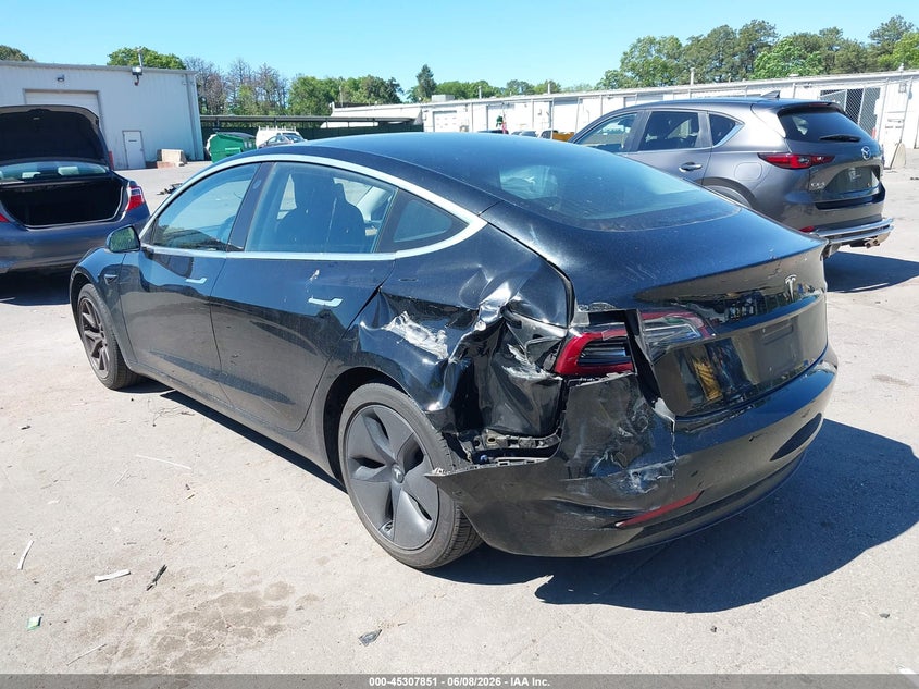 2018 Tesla Model 3 VIN 5YJ3E1EB4JF068190 IAAI salvage auction — LEFT REAR, Salvage Title, sold $6,500 on 2026-07-07 (photo 3)