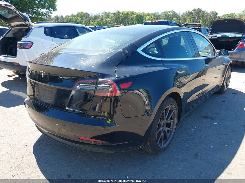 2018 Tesla Model 3 VIN 5YJ3E1EB4JF068190 IAAI salvage auction — LEFT REAR, Salvage Title, sold $6,500 on 2026-07-07 (photo 4)