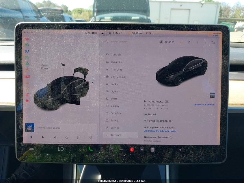 2018 Tesla Model 3 VIN 5YJ3E1EB4JF068190 IAAI salvage auction — LEFT REAR, Salvage Title, sold $6,500 on 2026-07-07 (photo 7)
