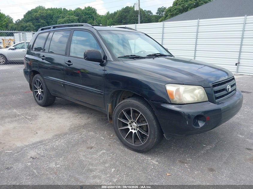 2005 Toyota Highlander VIN JTEDP21A050053977 IAAI salvage auction — NORMAL WEAR, Repossession Paperwork (Georgia), sold $300 on 2026-07-22 (photo 1)
