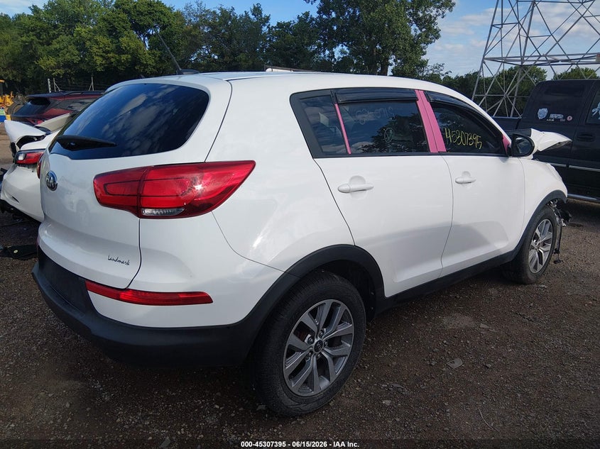 2016 Kia Sportage VIN KNDPBCACXG7820719 IAAI salvage auction — FRONT END, Clear (Indiana), sold $600 on 2026-07-22 (photo 4)