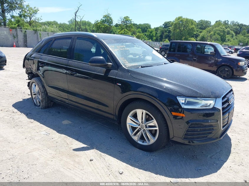 2018 Audi Q3 VIN WA1ECCFS3JR002498 IAAI salvage auction — REAR END, Salvage Title, sold $2,800 on 2026-07-21 (photo 1)