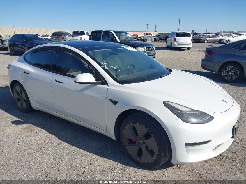2021 Tesla Model 3 VIN 5YJ3E1EA8MF873198 IAAI salvage auction — SIDE, Salvage Title, sold $3,225 on 2026-07-16 (photo 1)