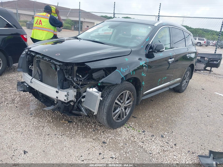 2019 Infiniti Qx60 VIN 5N1DL0MM5KC566447 IAAI salvage auction — FRONT END, Clear (Wisconsin), sold $3,550 on 2026-08-25 (photo 2)